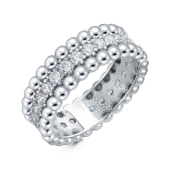 Кольцо из серебра с фианитами