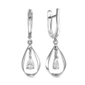 Серьги из серебра с фианитами