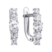 Серьги из серебра с фианитами