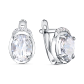 Серьги из серебра с фианитами