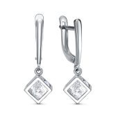 Серьги из серебра с фианитами