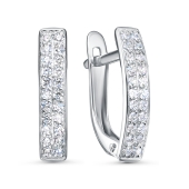 Серьги из серебра с фианитами
