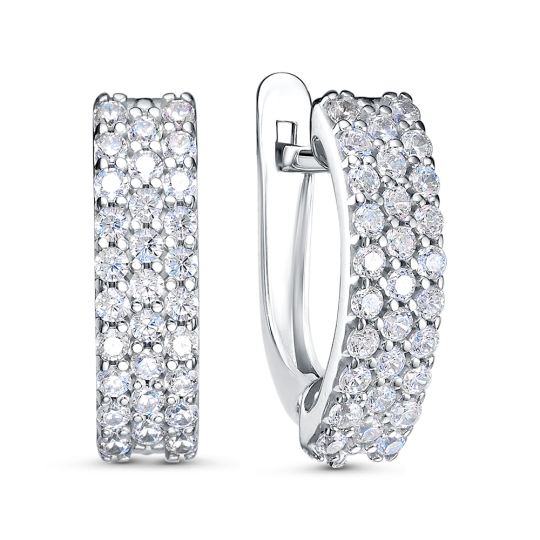 Серьги из серебра с ювелирными кристаллами