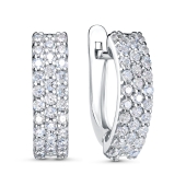 Серьги из серебра с фианитами