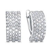 Серьги из серебра с фианитами