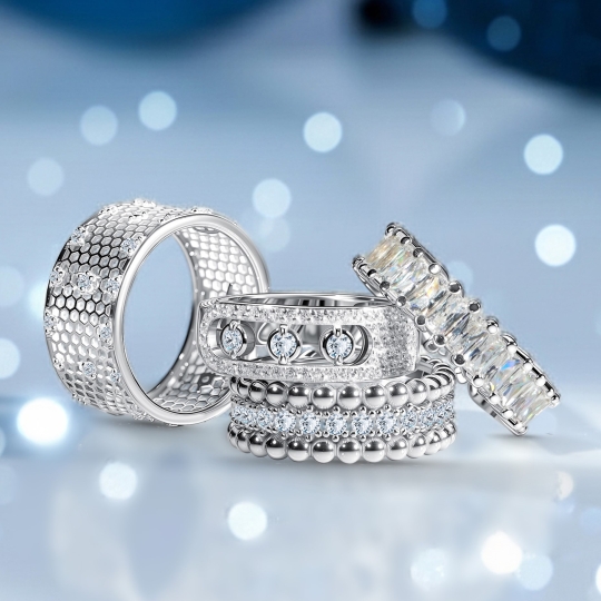 Кольцо из серебра с бриллиантом