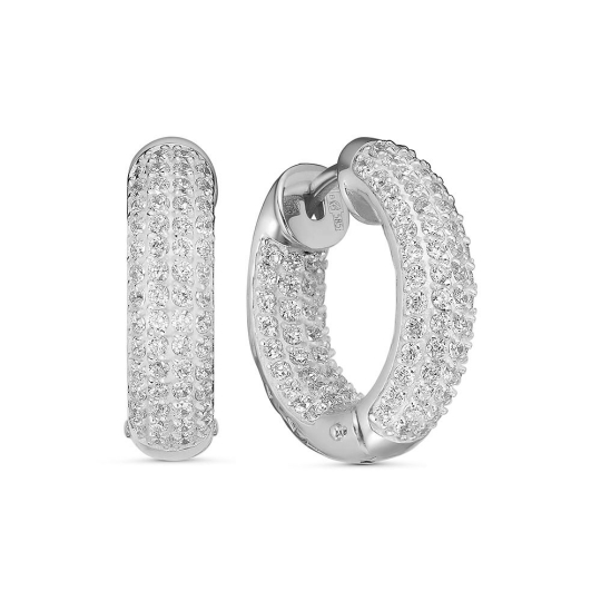 Серьги из серебра с ювелирным кристаллом