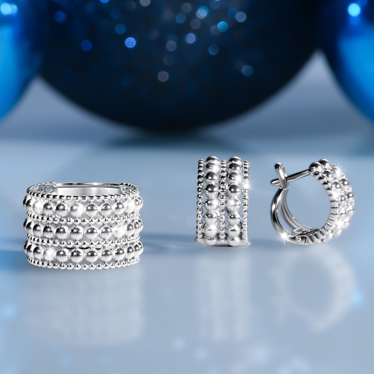 Серьги из серебра с фианитами