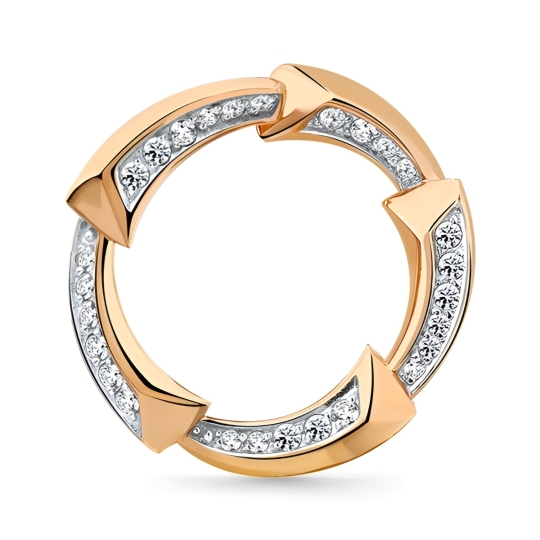 Подвеска-брошь из золота с топазами London и фианитами "Стрекоза"