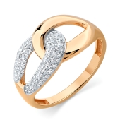 Кольцо из золота с фианитами