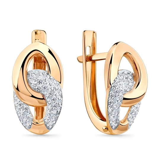 Серьги-эльфы из золота с фианитами