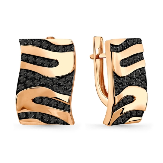 Серьги из золота с фианитами