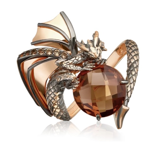 Кольцо из золота с топазом