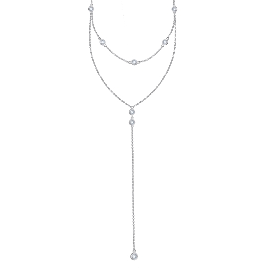 Колье из серебра с фианитами "Созвездие Льва"