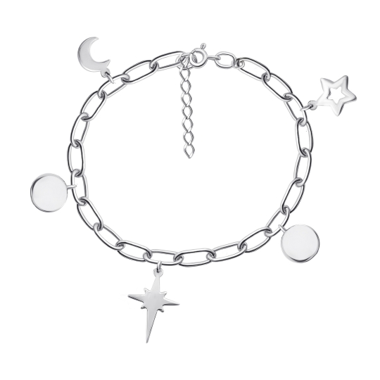 Браслет из серебра с позолотой плетения "Перлина" с шариками