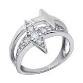 Кольцо из серебра с фианитами