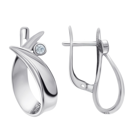 Серьги из серебра с фианитами