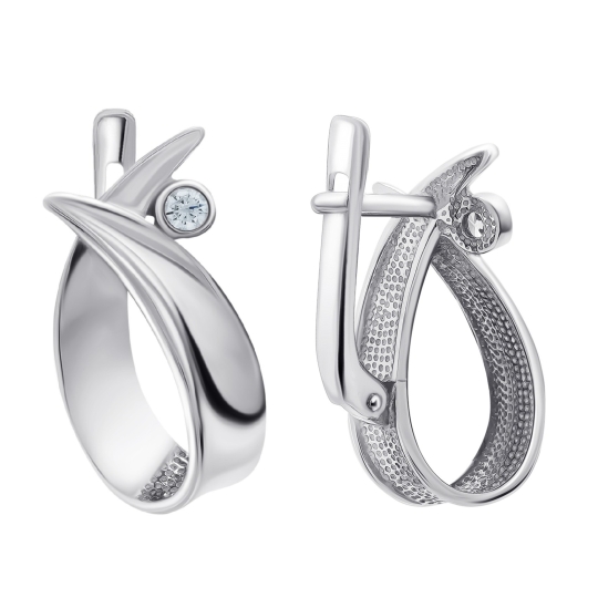 Серьги из серебра с фианитами