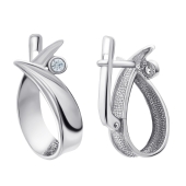 Серьги из серебра с фианитами