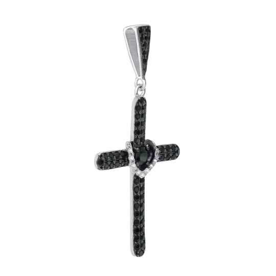 Подвеска из серебра с фианитами "Сердце"