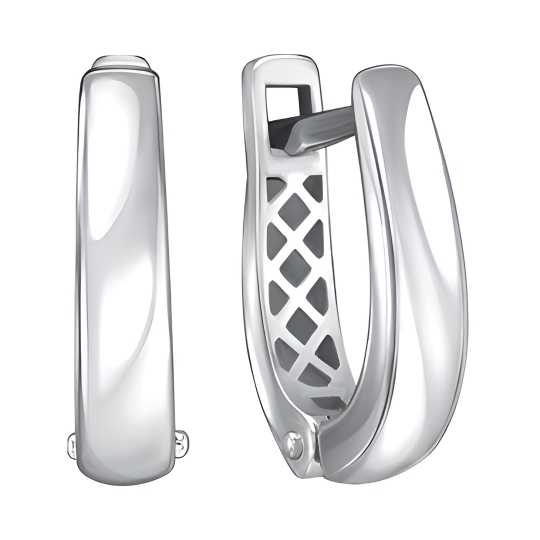 Серьги из серебра с корундовыми сапфирами и фианитами