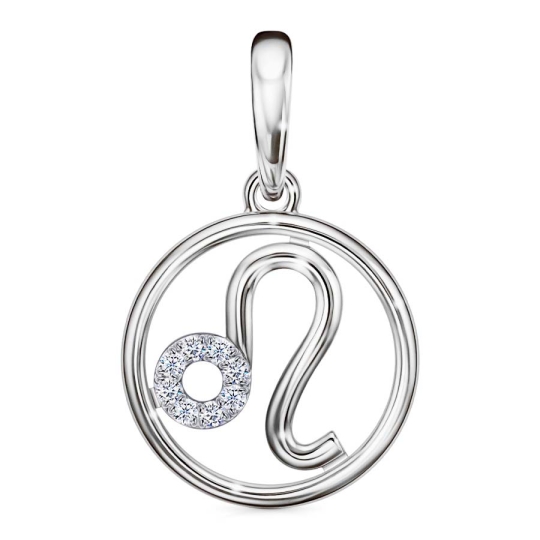 Подвеска из серебра с фианитами "Знак зодиака Весы"