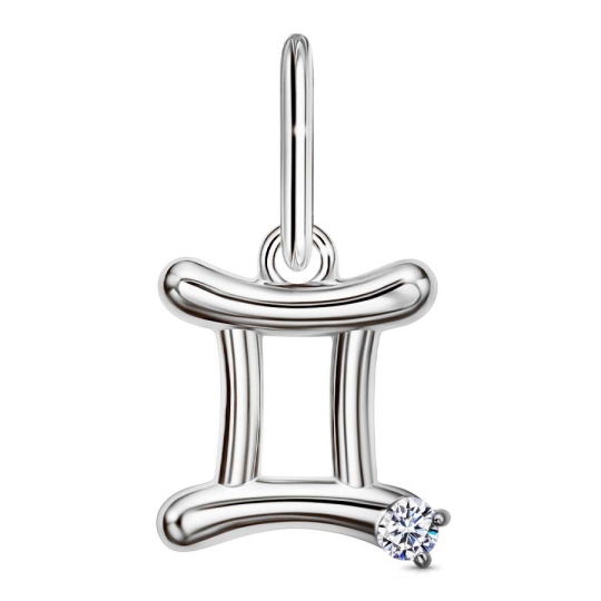 Подвеска из серебра с фианитом "Знак зодиака Дева"