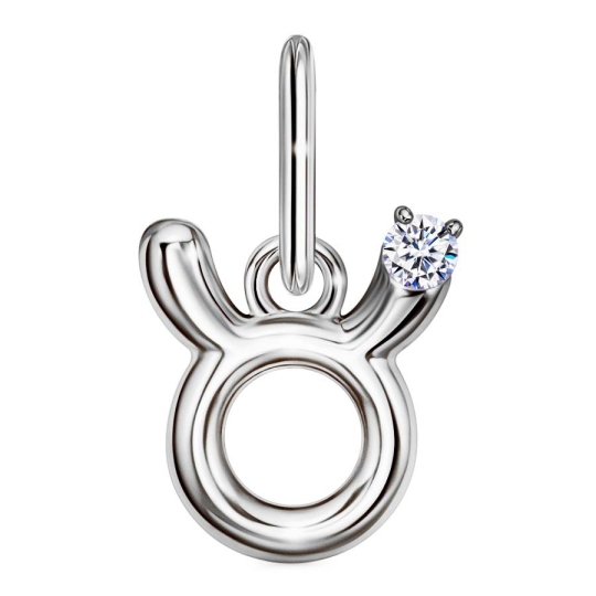 Подвеска из серебра с фианитом "Знак зодиака Дева"