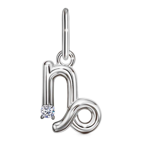 Подвеска из серебра с фианитом "Знак зодиака Дева"