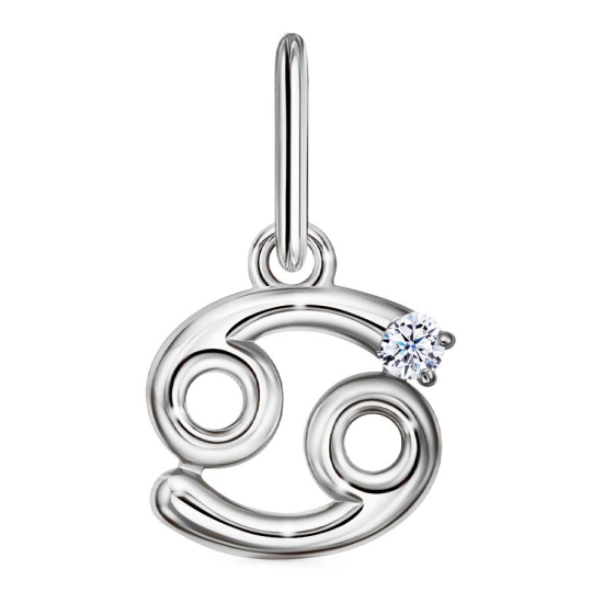 Подвеска из серебра с фианитом "Знак зодиака Дева"