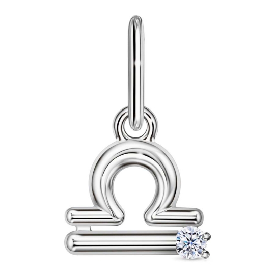 Подвеска из серебра с фианитом "Знак зодиака Дева"