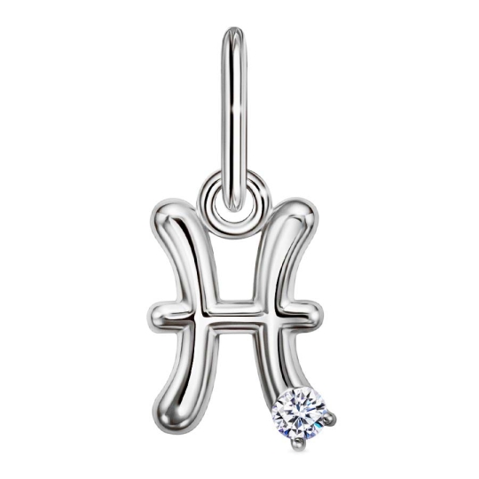 Подвеска из серебра с фианитом "Знак зодиака Дева"