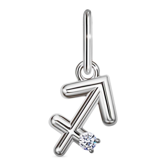 Подвеска из серебра с фианитом "Знак зодиака Дева"