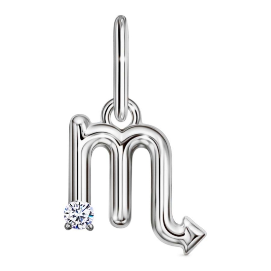 Подвеска из серебра с фианитом "Знак зодиака Дева"