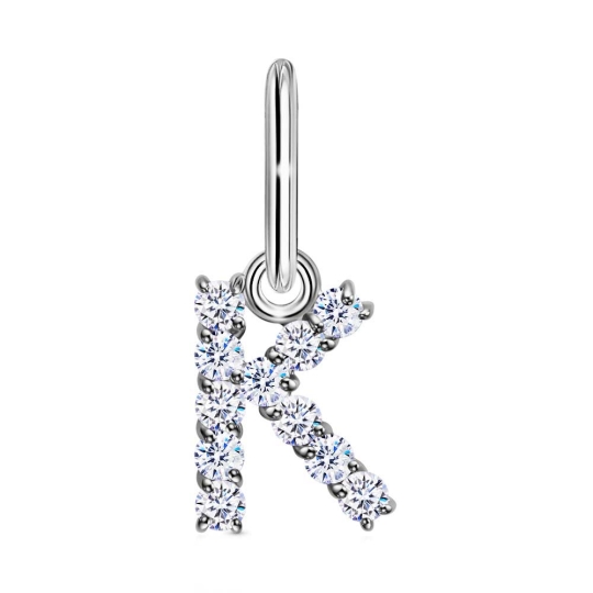 Подвеска-буква из серебра с фианитами "У"