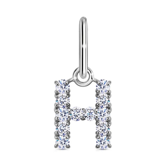 Подвеска-буква из серебра с фианитами "У"
