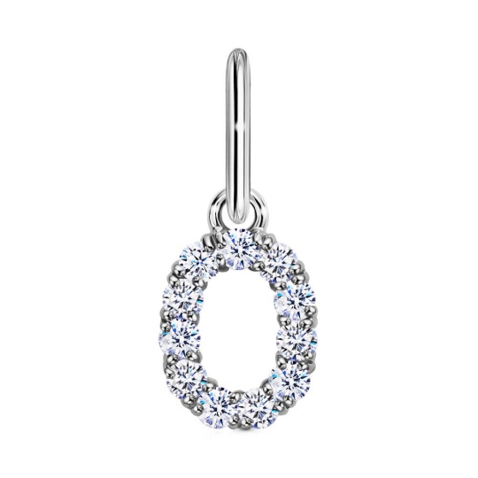 Подвеска-буква из серебра с фианитами "У"