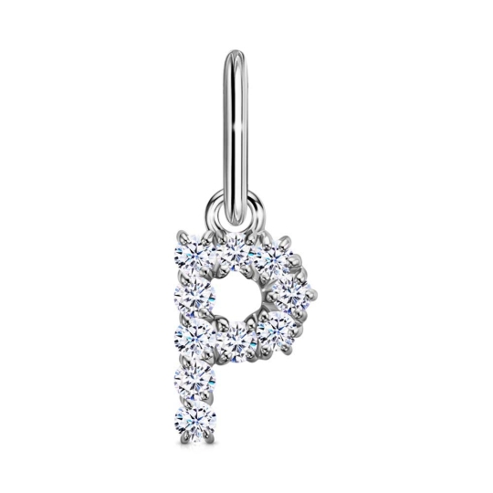 Подвеска-буква из серебра с фианитами "У"