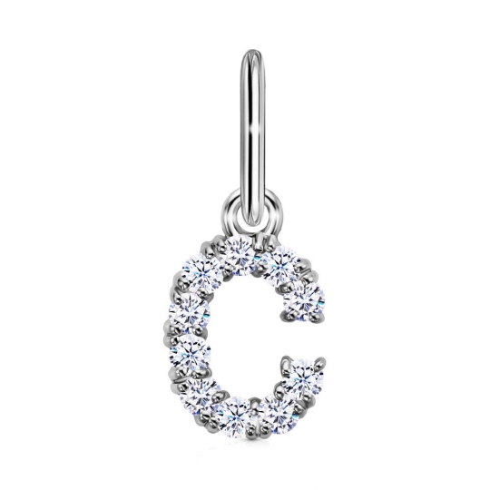 Подвеска-буква из серебра с фианитами "У"