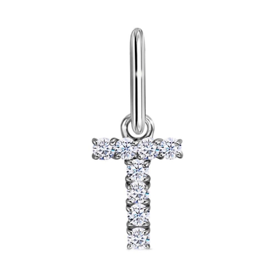 Подвеска-буква из серебра с фианитами "У"