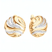 Серьги из золота с фианитами