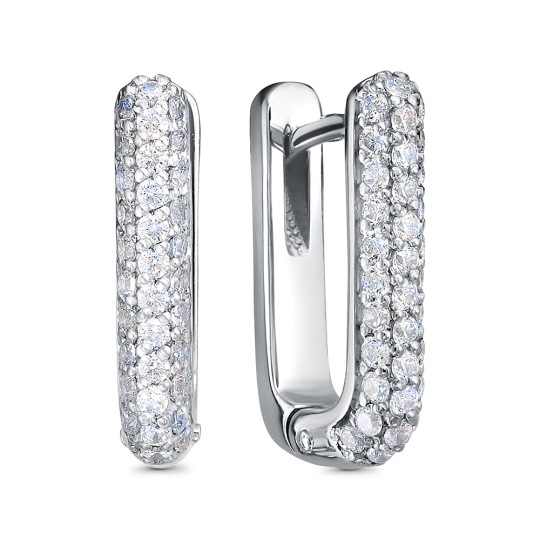 Серьги из серебра с фианитами