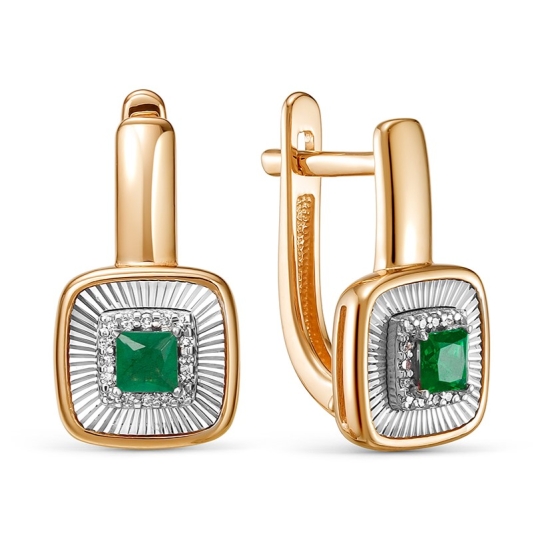 Серьги из золота с фианитами