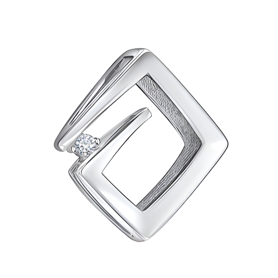 Подвеска из серебра с гранатом и фианитами