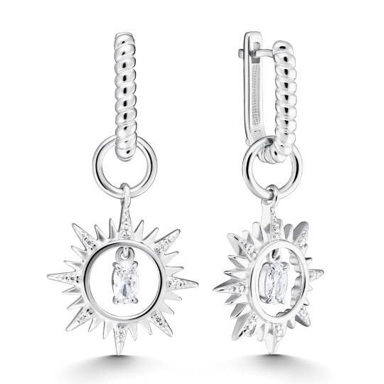 Серьги из серебра с топазами London и фианитами