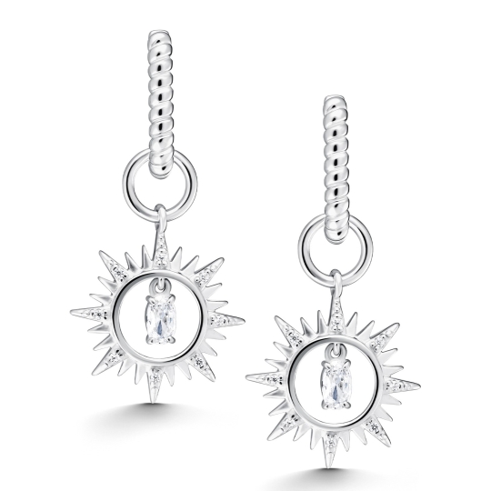 Серьги из серебра с топазами London и фианитами