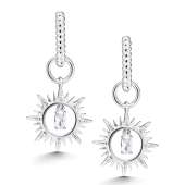 Серьги-трансформеры из серебра с фианитами