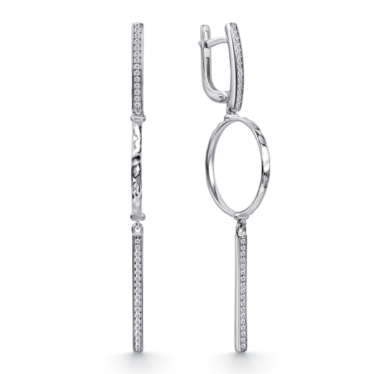 Серьги из серебра с зелёным ониксом