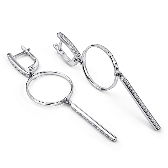 Серьги из серебра с зелёным ониксом