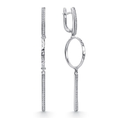 Серьги из серебра с фианитами